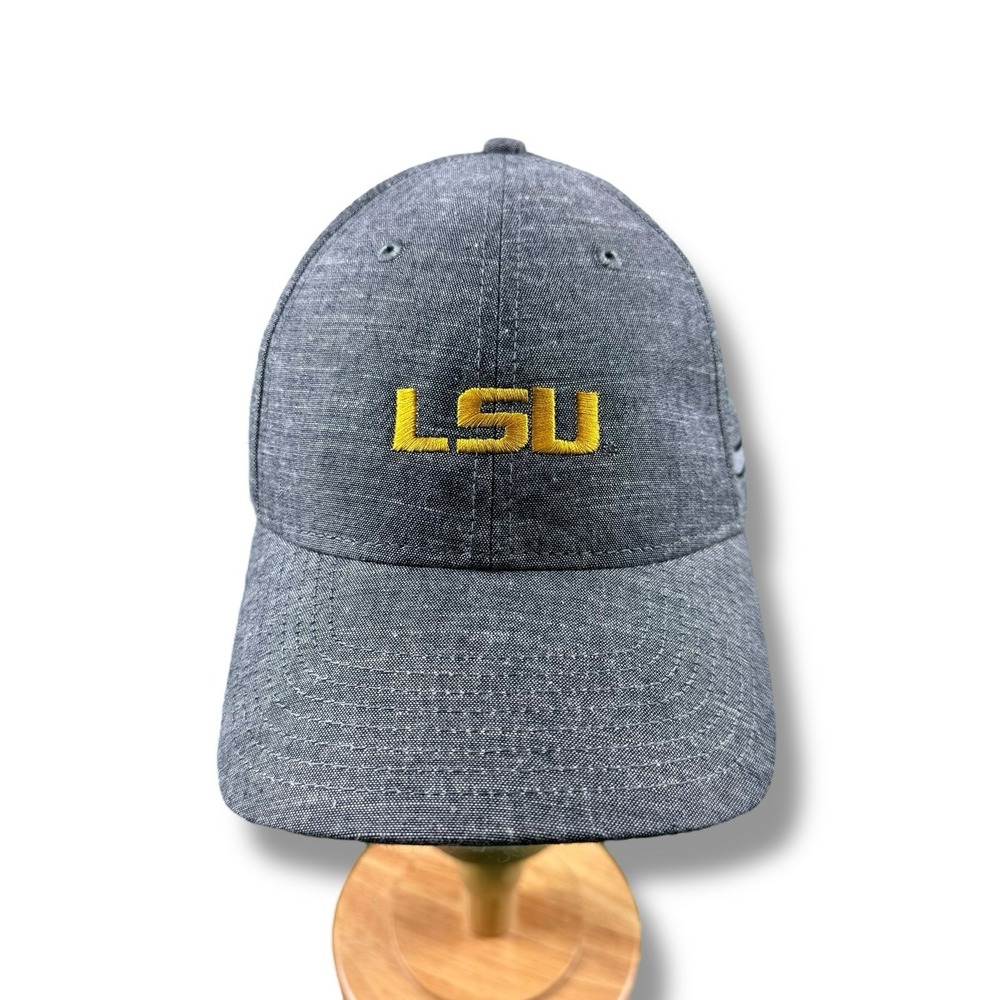 Nike LSU Tigers CFP Semifinal Chick-Fil-A Peach Bowl Gray Strapback Hat OSFA EUC